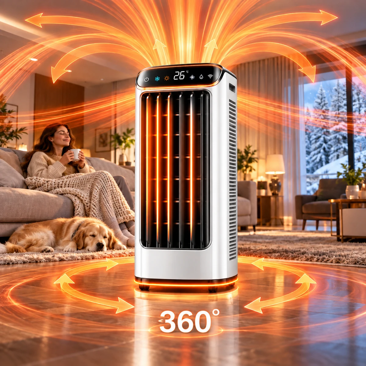 AERONOVA vytápí obývák v okruhu 360 stupňů