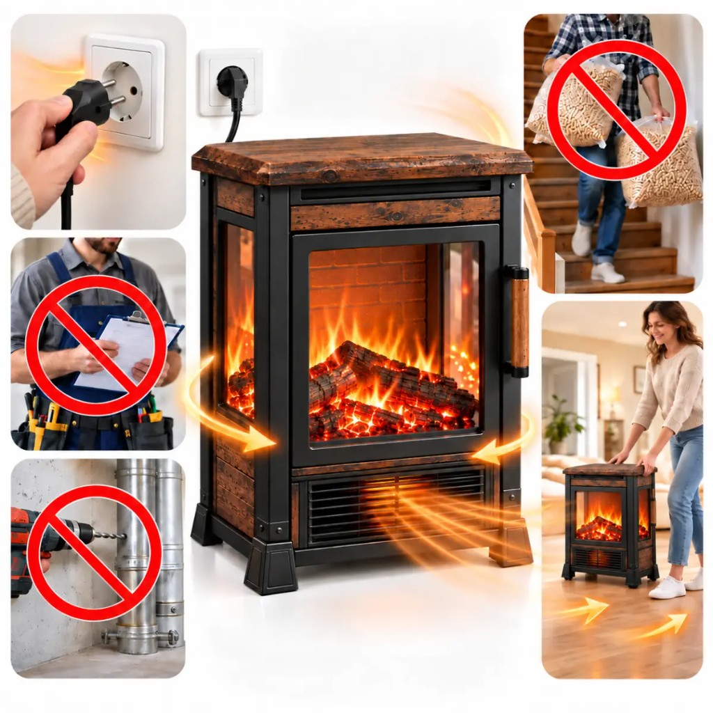 Thermora™ Plug & Play: ohne Monteur, ohne Bohren, ohne Pellets schleppen
