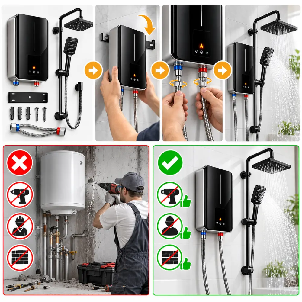 Montaż ThermoPulse w 4 krokach: bez hydraulika, bez wiercenia ścian